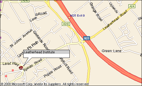 Map of Leatherhead Institute